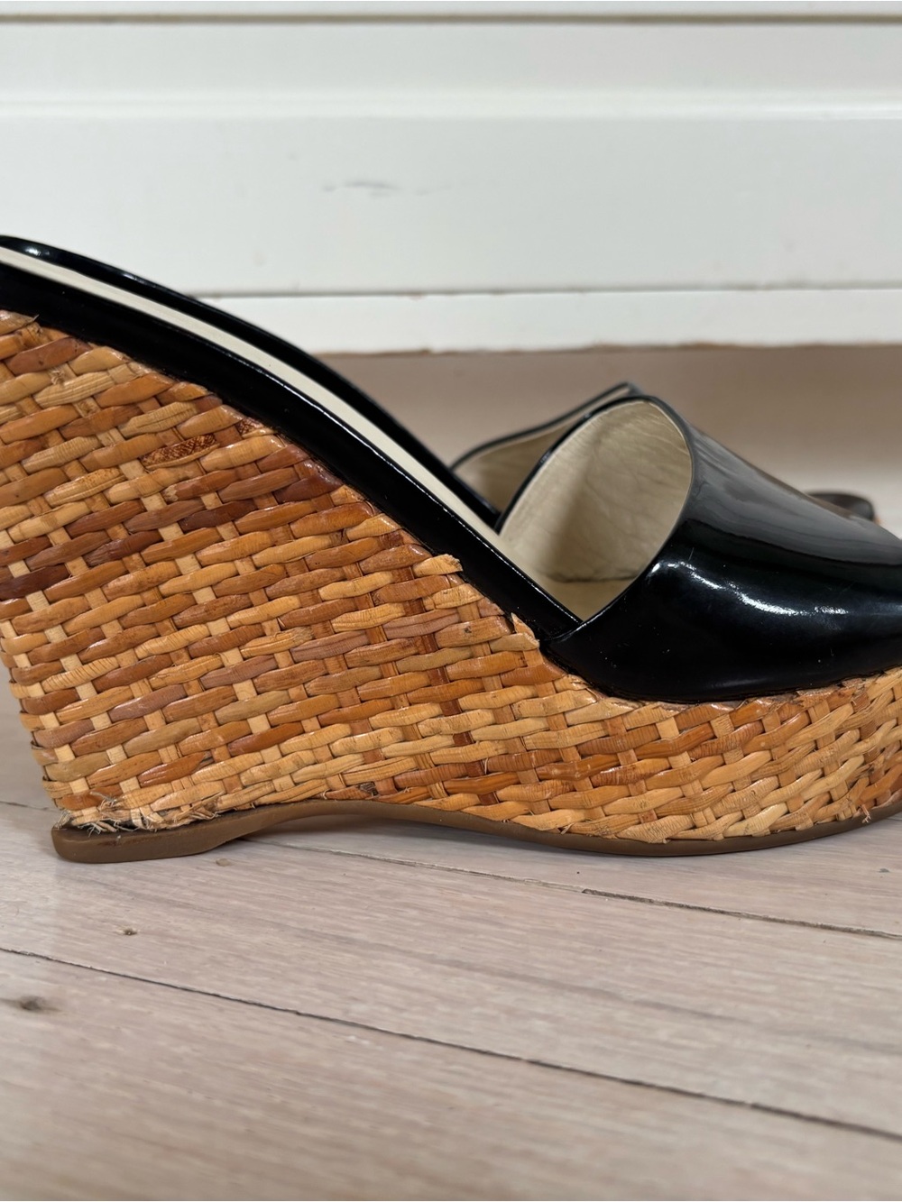 Prada Black Patent Leather Slide Mules - Picture 2 of 15